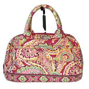 Vera Bradley Capri Melon Lola Quilted Bowler Satchel Handle Bag Retired 2008